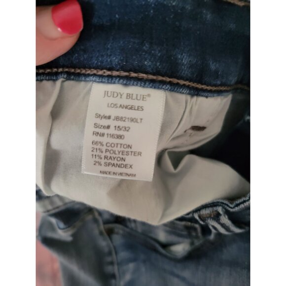 Judy Blue Los Angeles Skinny Fit Denim Blue Jeans size 15 - Picture 7 of 7